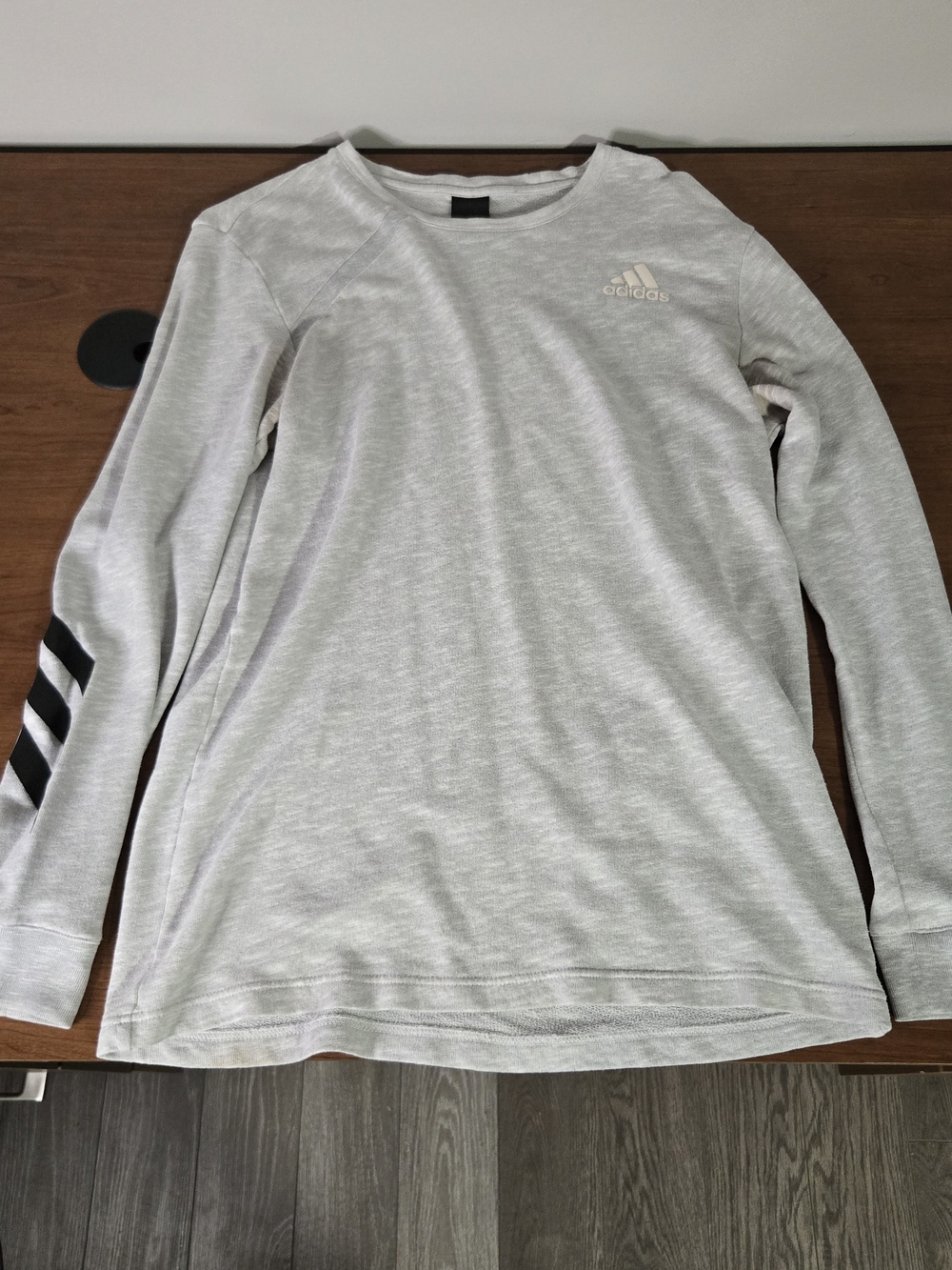 Adidas Light Gray Long Sleeve Performance Top